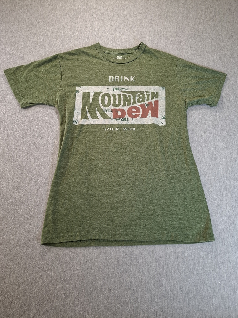 Mountain Dew Women's Size L  Logo Graphic Tee - Olive Green